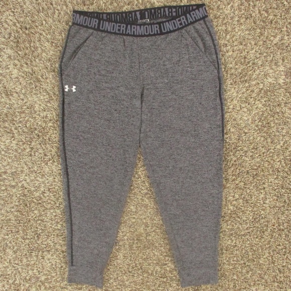 Under Armour Joggers Women's Medium Gray Black Play Up‎ Pants Athletic Pull On - Picture 1 of 6